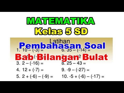 Bilangan Bulat Matematika Kelas 5 Sd Pembahasan Soal Youtube