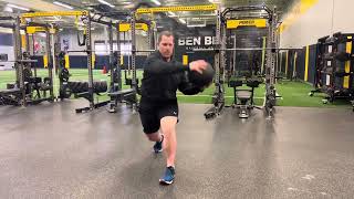 Alternating Split Stance Rotational Med Ball Slam