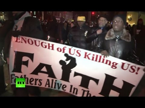 Бруклин протестует против жестоких полицейских