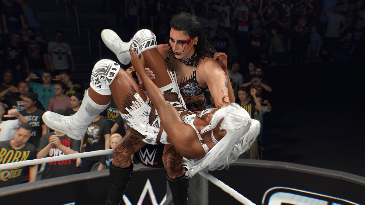 SMACKDOWN Jade Cargill vs Rhea Ripley falls count anywhere match!