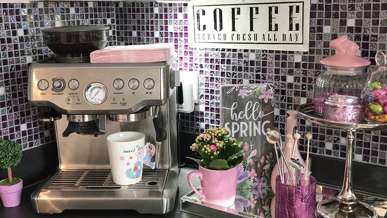 76 Pink Coffee station ideas  coffee station, coffee bar, coffee bar home