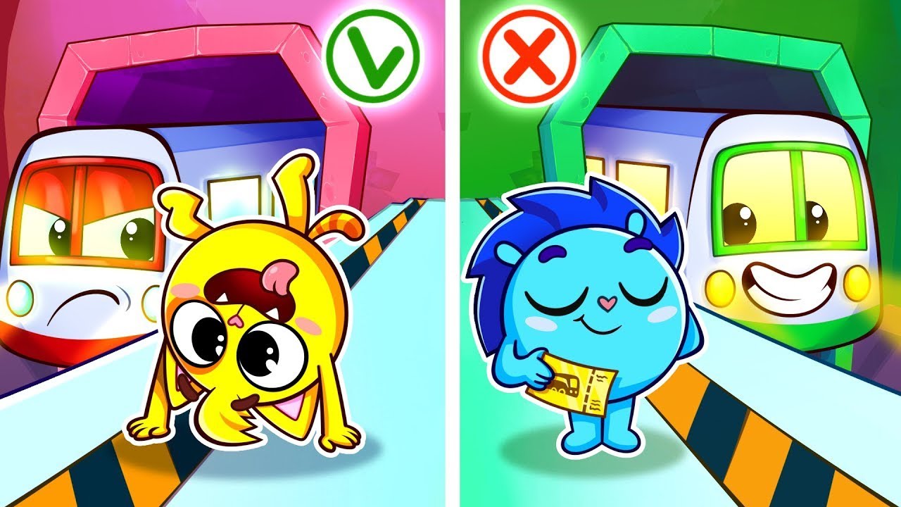 Safety Rules In The Train | Subway Fun | Choo Choo Adventure 🚂 Funny Cartoons For Kids