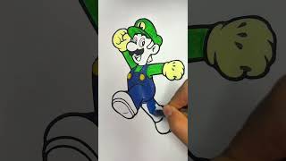 Luigi Coloring Page | Super Mario 🎨 #coloringbook#supermario #supermariobros #art#satisfying
