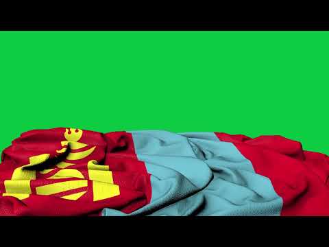 🚩Mongolia Flag Laying Flat | GREEN SCREEN & CHROMA MATTE🚩