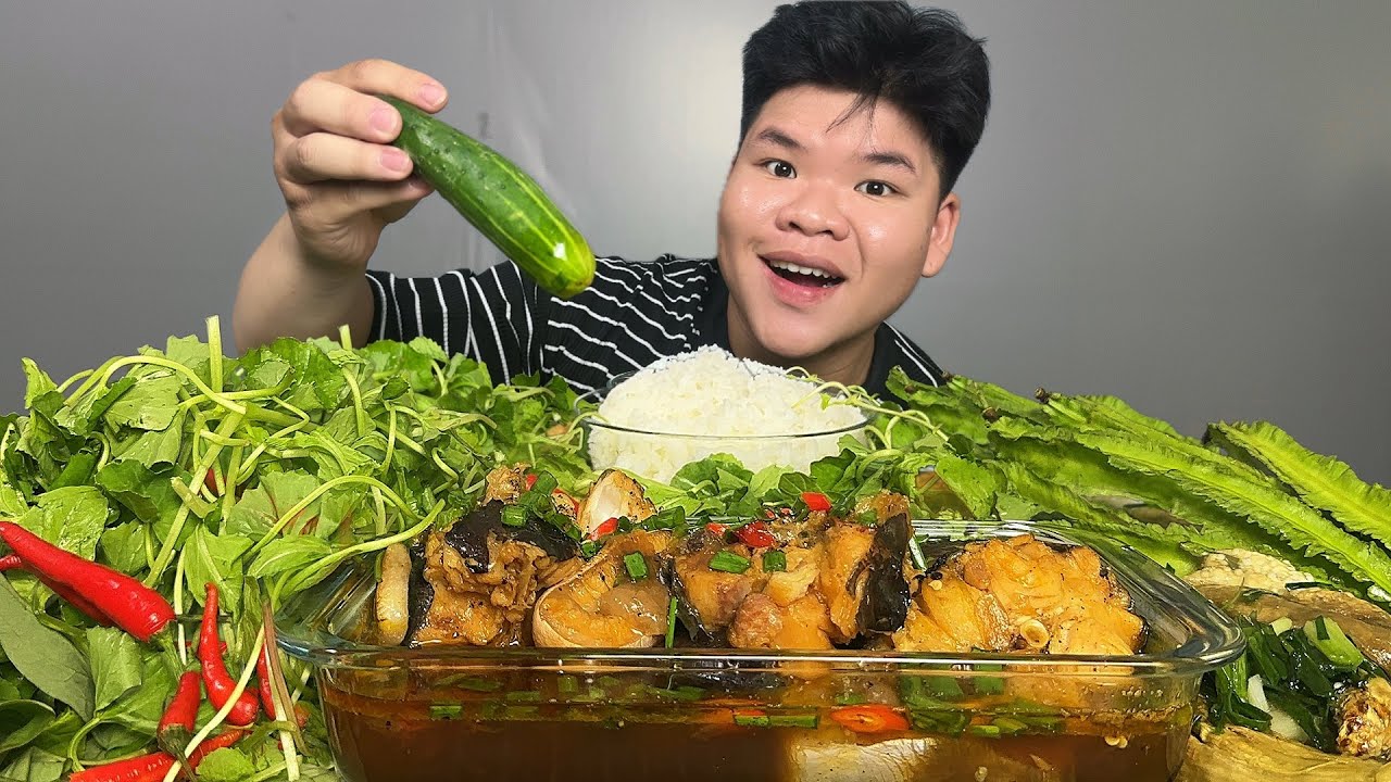 Cá Hú Kho Chấm Rau Sống & Cà Tím Nướng Mỡ Hành Siêu Hao Cơm | Dương Doubar