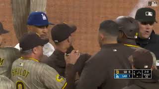 Dodgers and Padres Benches Empty After Profar Overreacts to Inside Pitch