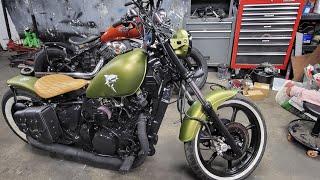 Kawasaki Vulcan VN750 bobber build sigle carburetor conversion stator & mechanical seal replacement