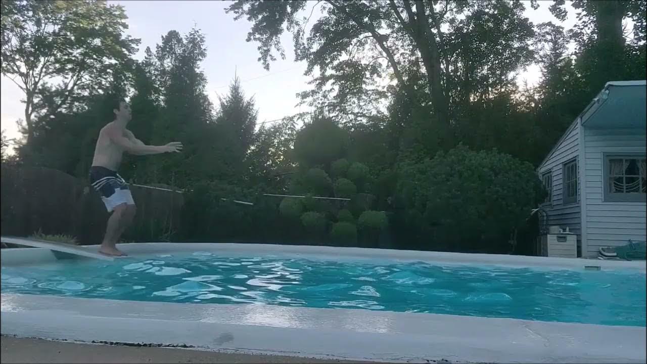 Half Gainer? Diving Board Backflip Dive YouTube