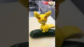 Veggie carving lemon fox
