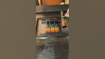 Letterpress printing in 6 different ink colors with a Washington hand press