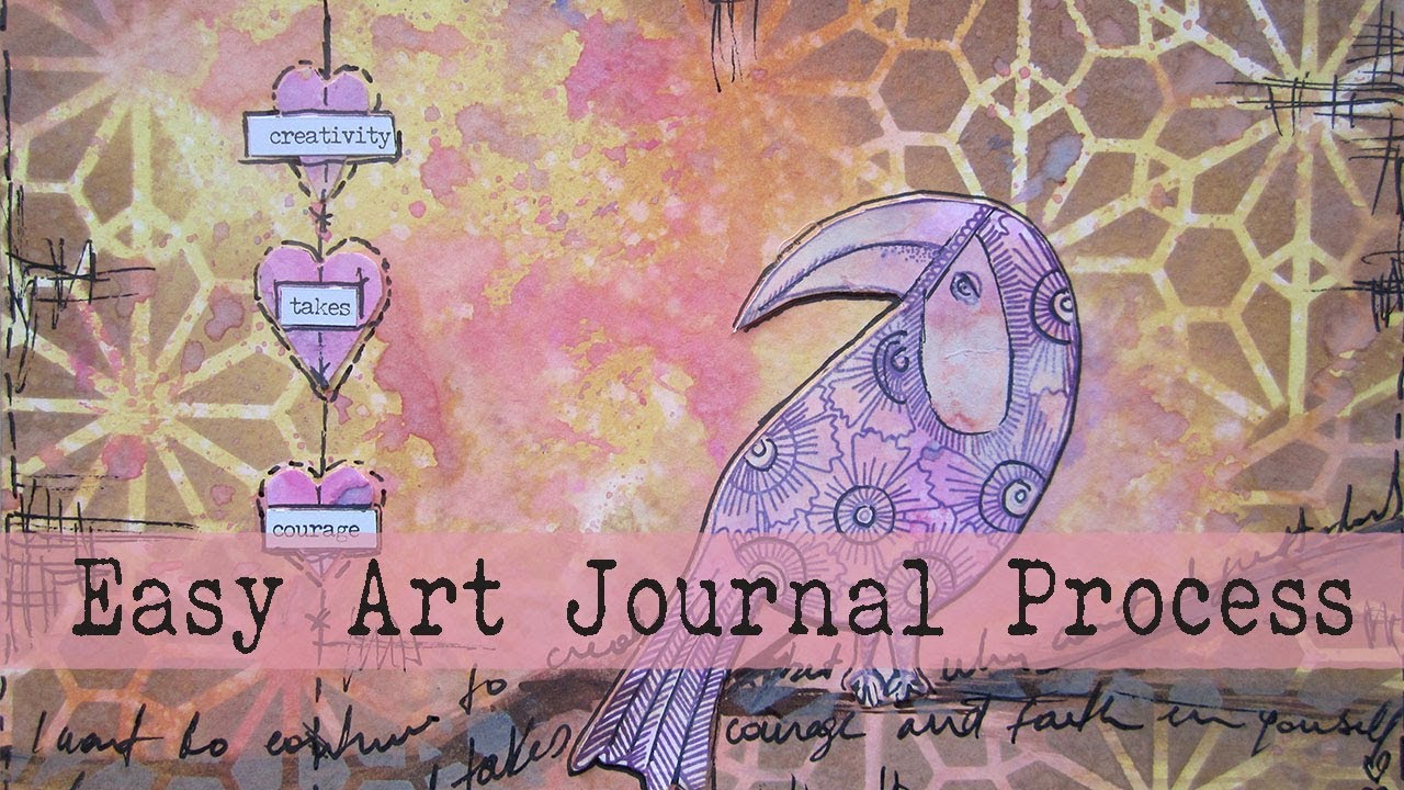 Quick and Easy Art Journal Process with Distress Oxide Inks | Joggles Disc Bound Journal mixed media art supplies