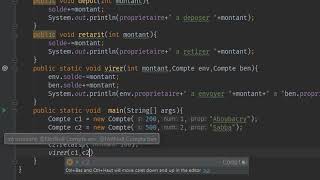 Crée une Application JAVA pour gérer des compte en banque