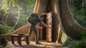 Sinh Tồn Trong Hang Cây Cổ Thụ | A Lỗ Xây Nơi Trú Ẩn Bằng Mây Tre, Lò Sưởi & Bẫy Cá Giữa Rừng