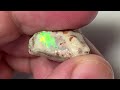 Am65 australian rough opal 9ct exotic bright fires chunk of a seam formation am65