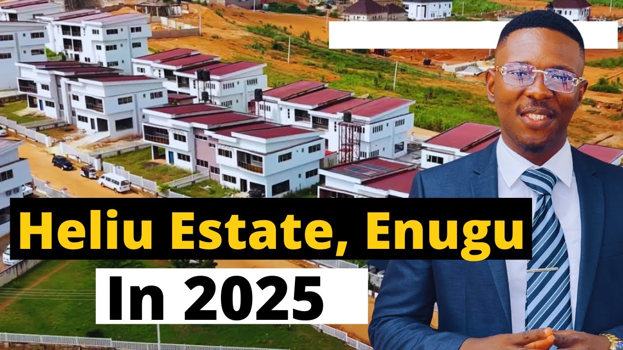 Видеосъемка с дрона жилого комплекса Heliu Estate напротив Centenary City в Энугу | RiverView Est...