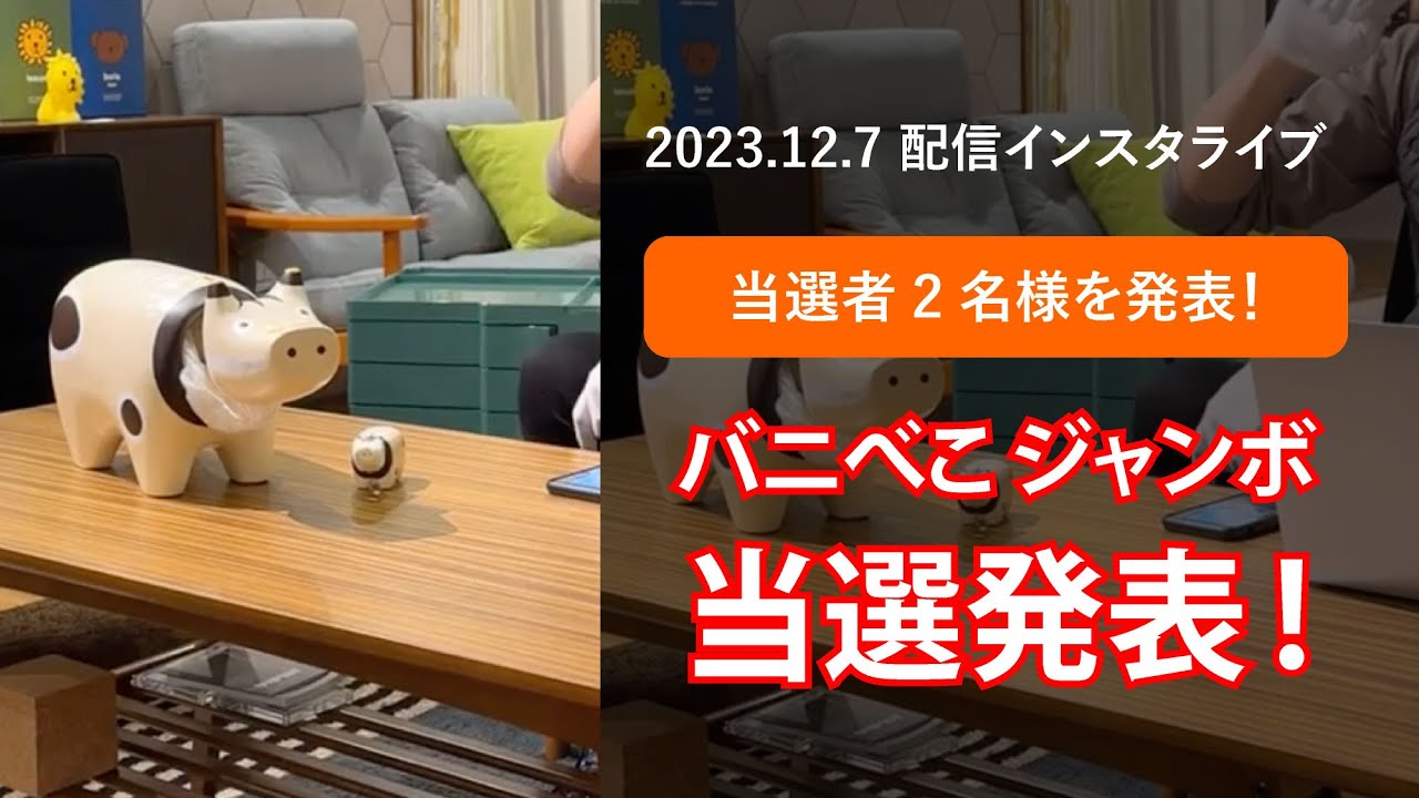 バニべこジャンボ プレゼント抽選発表！【インスタライブ2023年12月7日配信分　バックナンバー】