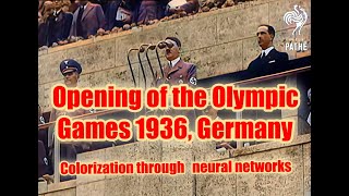 Opening of the Olympic Games 1936, Germany ( AI colorization, 5MP res, 50 fps)