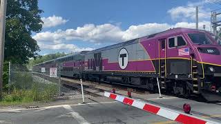 Some MBTA commuter trains in Bridgewater & Canton, MA 8-15-2026
