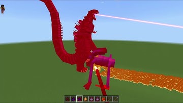 Godzilla vs all shin sonic in Minecraft pe mob. battle