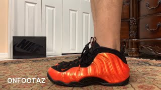 foamposite habanero red on feet