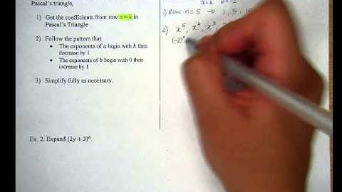 Lesson 7.5 part 4 - steps to binomial expansion using Pascal