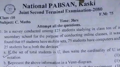 Math for SEE,National PABSON,2nd Term Exam 2070,Kaski