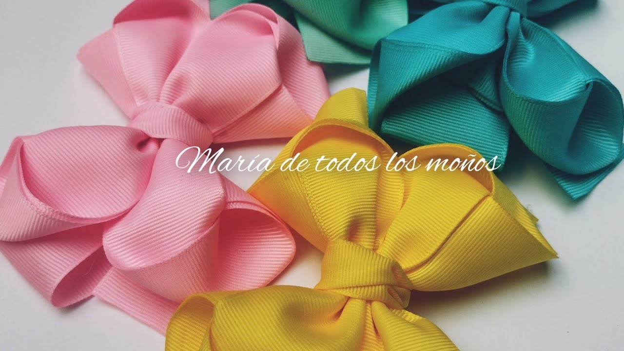 Moño escándaloso🎀🎀 con cinta de 3.8 cm/moño para principiantes/moño fácil de realizar/lazos