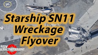 SpaceX Starship SN11 Wreckage Flyover (March 30, 2021)