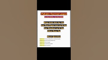 Pak301 current paper| Pak301 current paper final term|Pak301 current paper 2022|#pak301 current pape