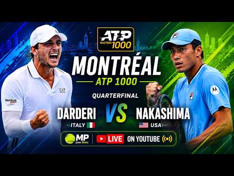Video [LIVE] Darderi vs Nakashima | Quarterfinals | ATP Montreal 2026 Live Score & Match Stats