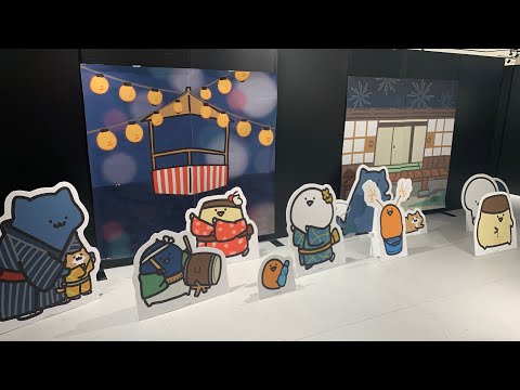 お文具といっしょ　アクリルフィギュアプレート　盆踊り　線香花火　お文具さん お文具といっしょ アクリルフィギュアプレート 盆踊り 線香花火