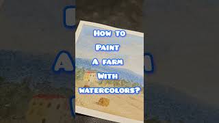 Easy farm watercolor tutorial. #watercolorpainting #farmhouse