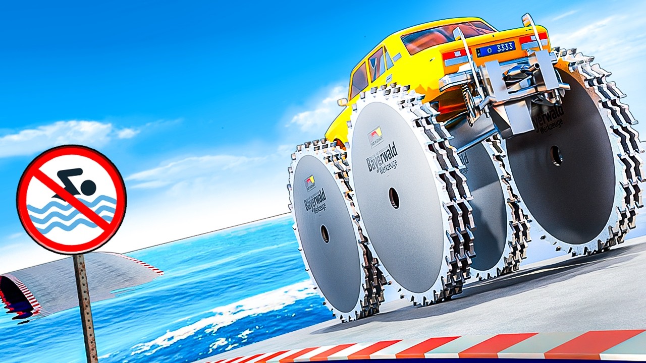 Can the sawblade car drive through puddles?