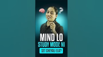 Study Ki Mind Prepare Cheyadaniki Ee Video Chalu! #vedantutelugu