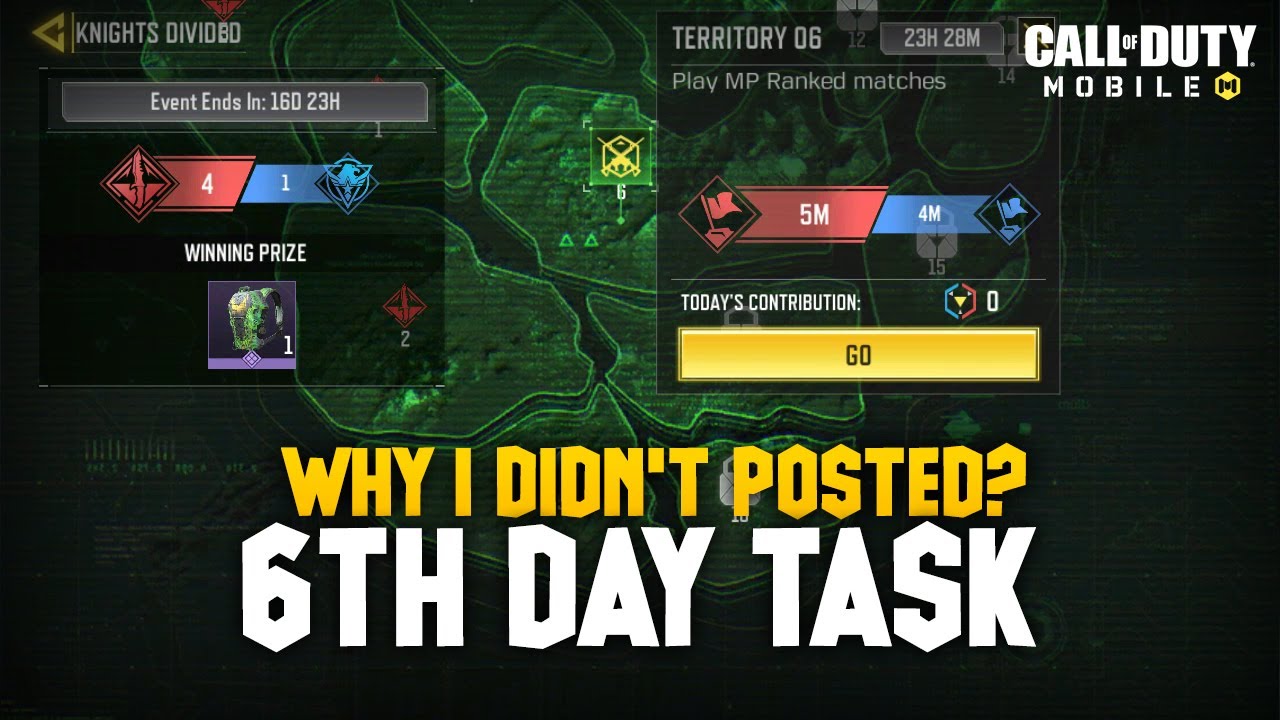COD MOBILE 6TH DAY KNIGHTS DIVIDED EVENT REASON BEHIND NOT POSTING | CALL OF DUTY MOBILE SEASON 12