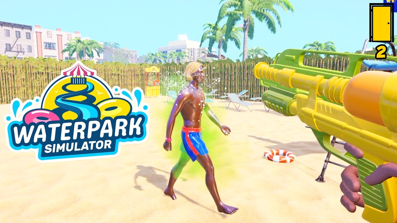 Hiring Staff And Using Our Water Gun! | Waterpark Simulator 1.0 - Part 2