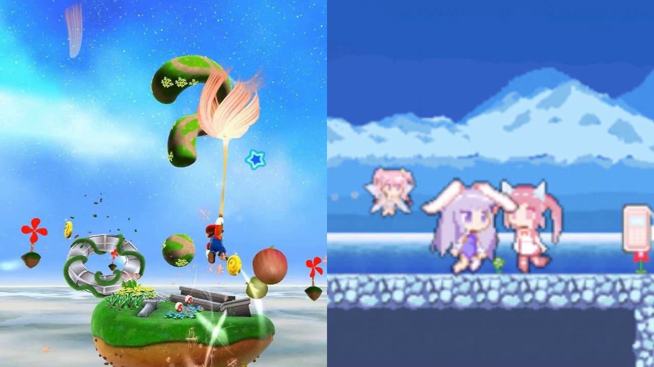 Mario Rabi Mario/Rabi-Ribi Mix: Azure Snow Garden Galaxy - YouTube