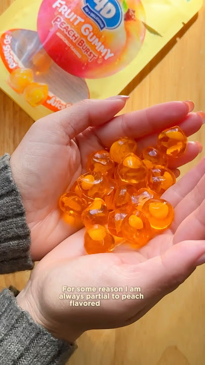 Trying Amos 4D Peach Gummy Bursts 🍑 #gummy #gummies #candy