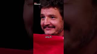 Pedro Pascal's reaction to every wing on hot ones #pedropascal #shorts #interview #foodlover