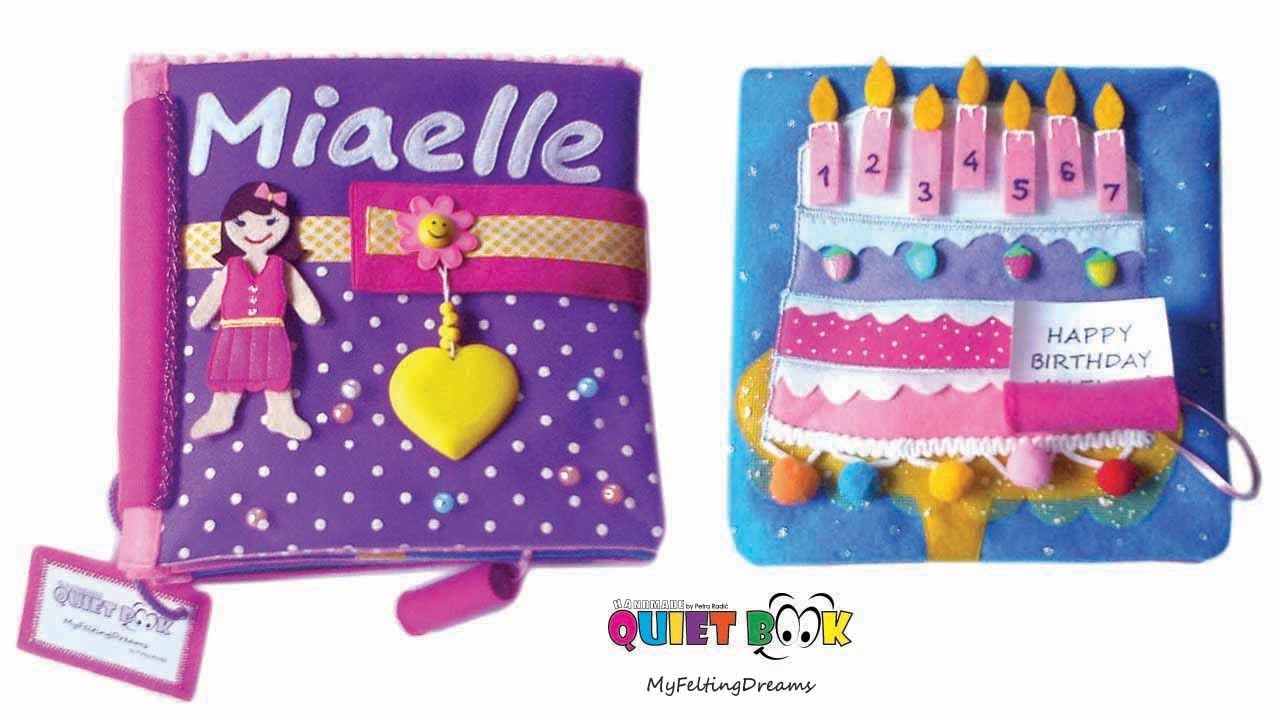 44. Happy Birthday Book 🎂 Personalized Quiet Book 💜 Kids Best Birthday Gift, Handmade by @quietbook