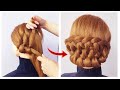 Easy Low Bun Updo with Knotted Braids ❤️ Super Quick Wedding Guest Hairstyle ❤️ Coiffure de Mariage