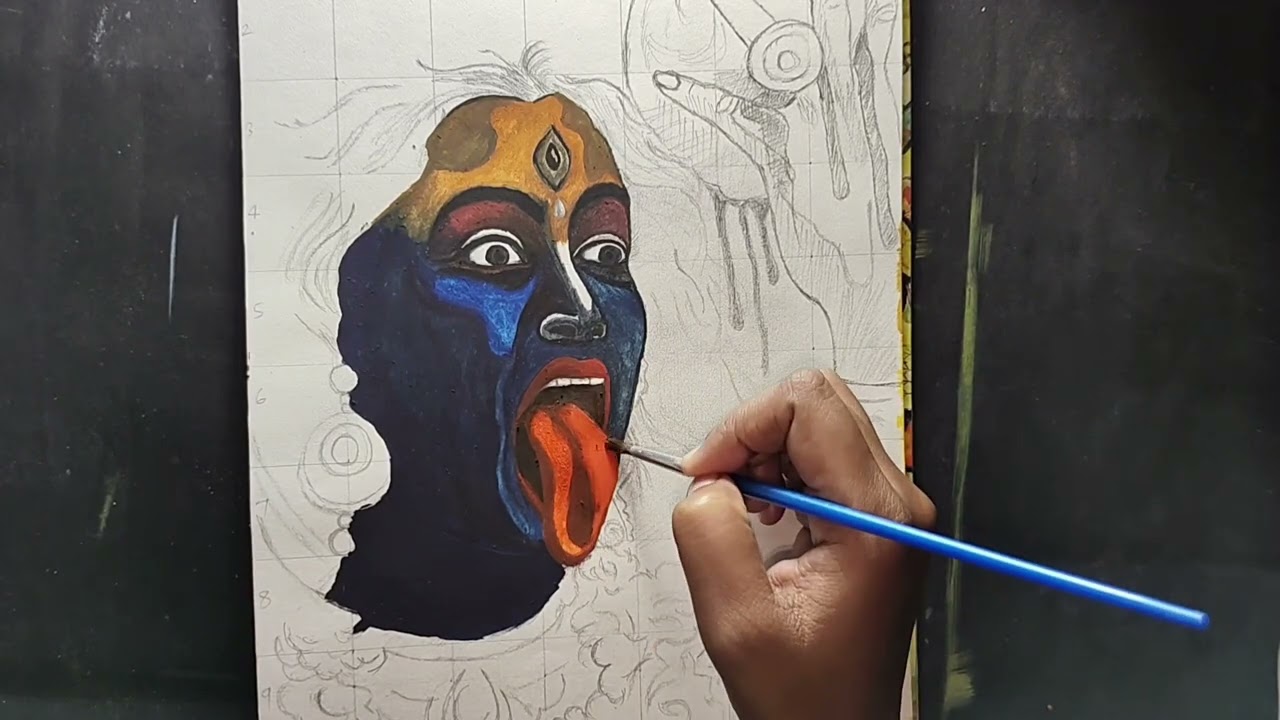  🎨Maa Kali Acrylic Painting | Step-by-Step Acrylic Drawing Tutorial | Kali Mata Art