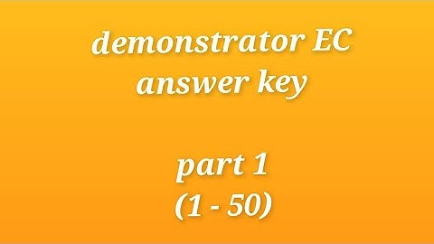 demonstrator electronics and communication answer key part 1