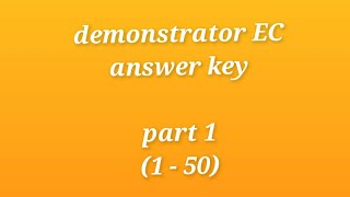 demonstrator electronics and communication answer key part 1