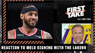 First Take reacts to Carmelo Anthony signing a one-year deal with the Lakers
