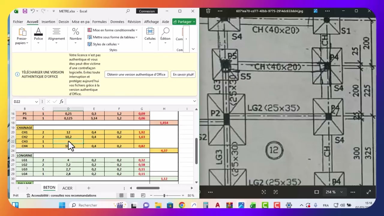 Etude de projet fondation métrè