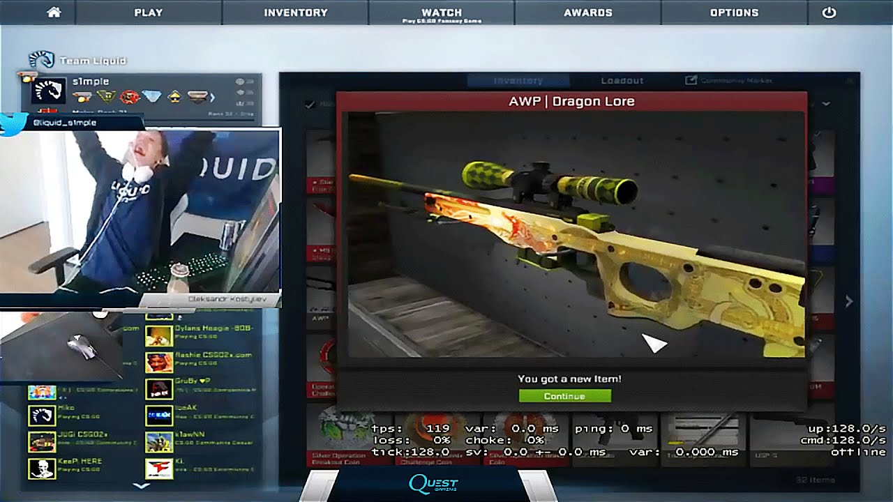 S1mple trades up Dragon Lore