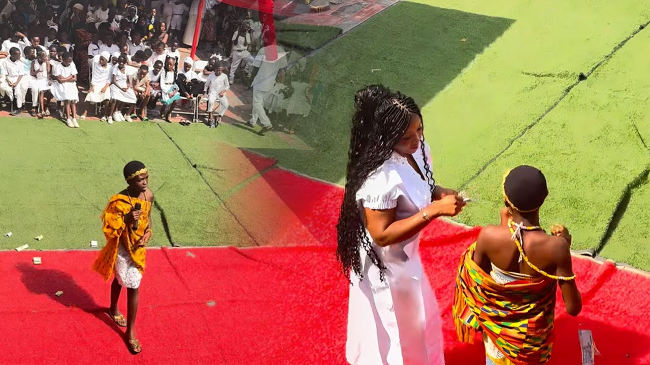 Watch Kwadwo Nkansah Lilwin wife spray cash on  GMIS Student at the ongoing carols  day celebration