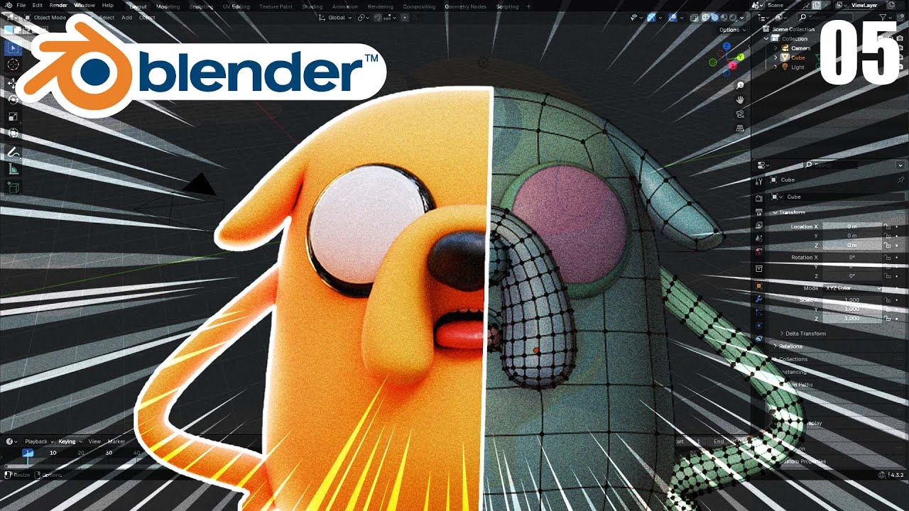 Tutoriel Blender : Rendu Stylisé & Shading Cartoon pour Débutants – Jake d'Adventure Time