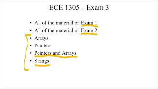 ECE 1305   Exam 3 Announcement